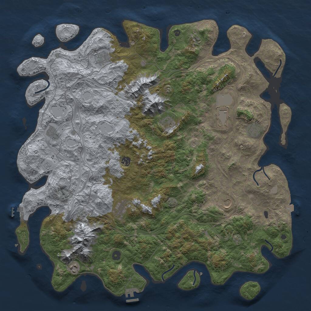 Rust Map: Procedural Map, Size: 5000, Seed: 435638475, 17 Monuments