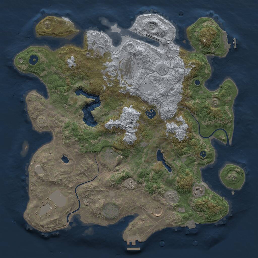 Rust Map: Procedural Map, Size: 4000, Seed: 1150618046, 14 Monuments