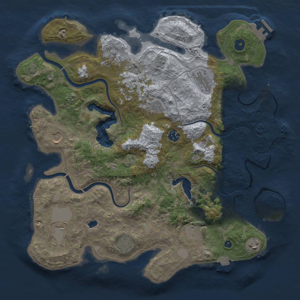 Rust Map: Procedural Map, Size: 4000, Seed: 1150618046, 16 Monuments