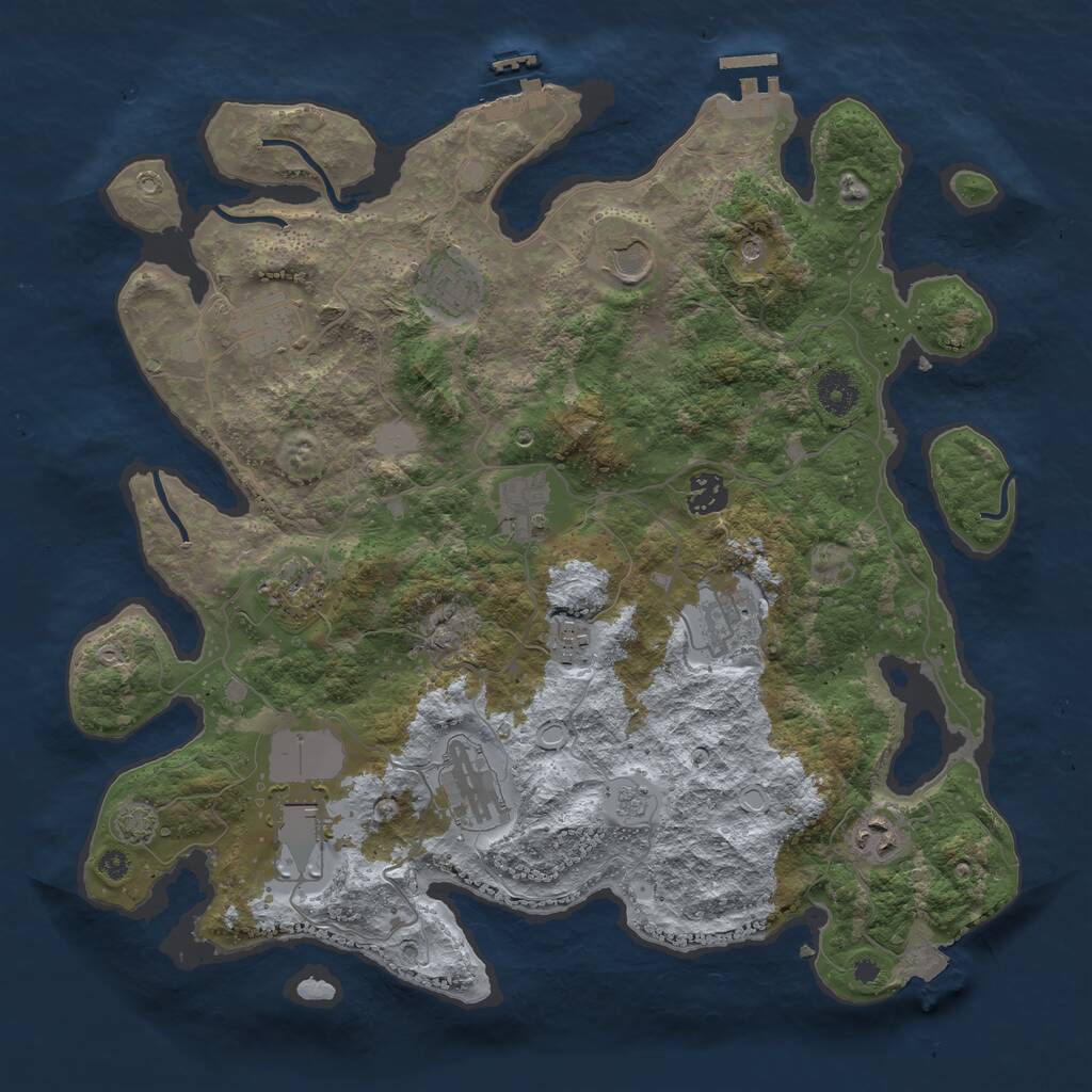 Rust Map: Procedural Map, Size: 3800, Seed: 210924, 17 Monuments