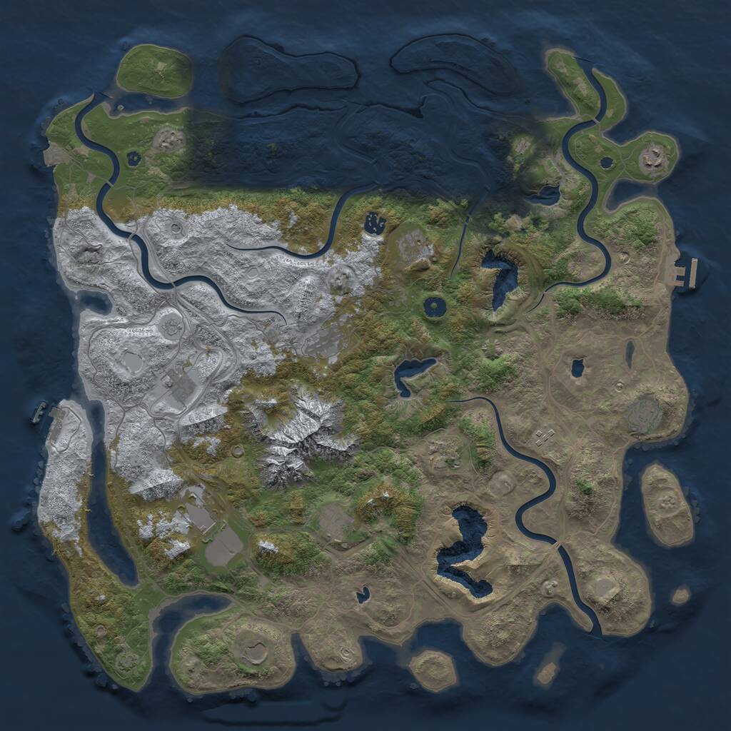 Rust Map: Procedural Map, Size: 5000, Seed: 89375, 17 Monuments