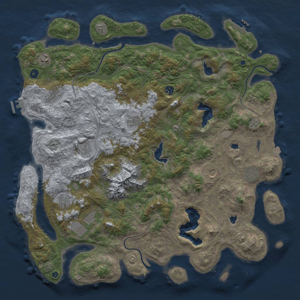 Rust Map: Procedural Map, Size: 5000, Seed: 89375, 16 Monuments