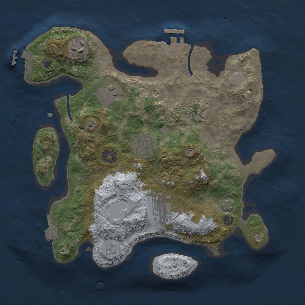 Rust Map: Procedural Map, Size: 3000, Seed: 46270421, 11 Monuments