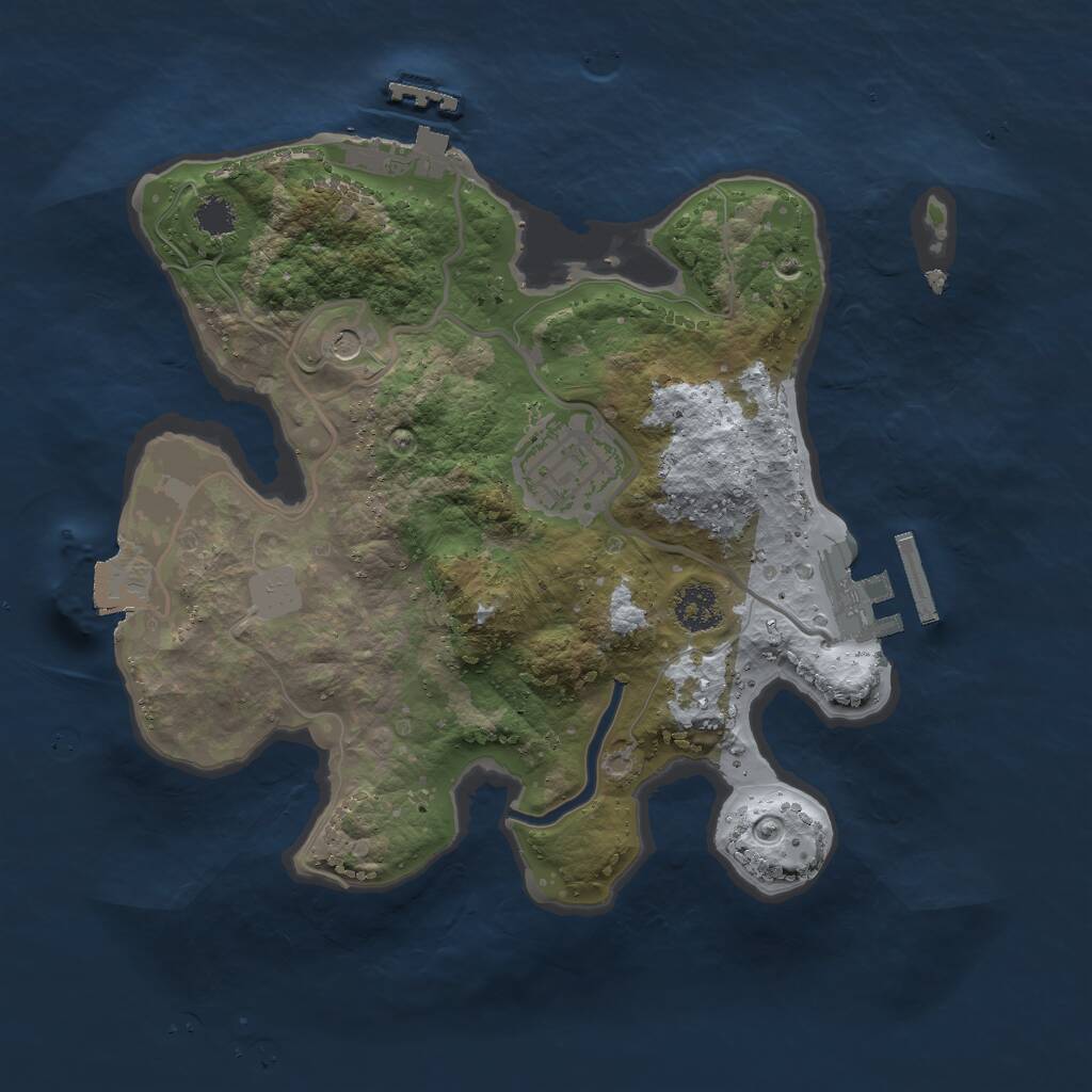 Rust Map: Procedural Map, Size: 2370, Seed: 2011, 5 Monuments