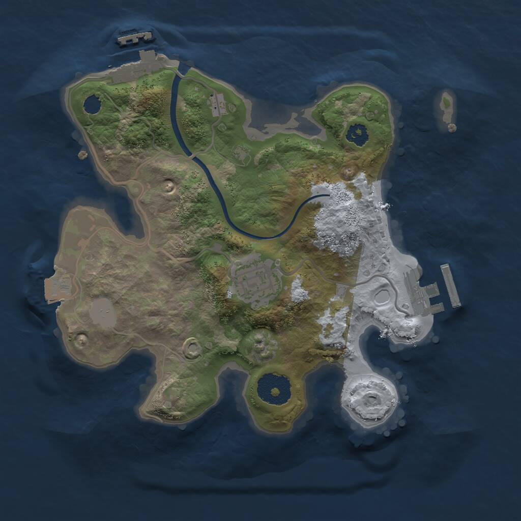 Rust Map: Procedural Map, Size: 2370, Seed: 2011, 6 Monuments