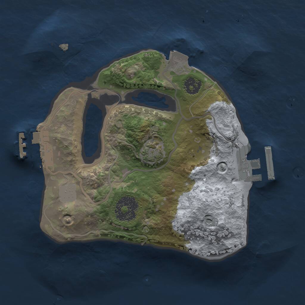 Rust Map: Procedural Map, Size: 1850, Seed: 1761889578, 4 Monuments