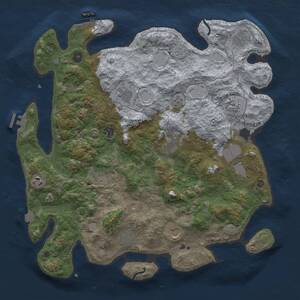 Thumbnail Rust Map: Procedural Map, Size: 4200, Seed: 636307636, 17 Monuments