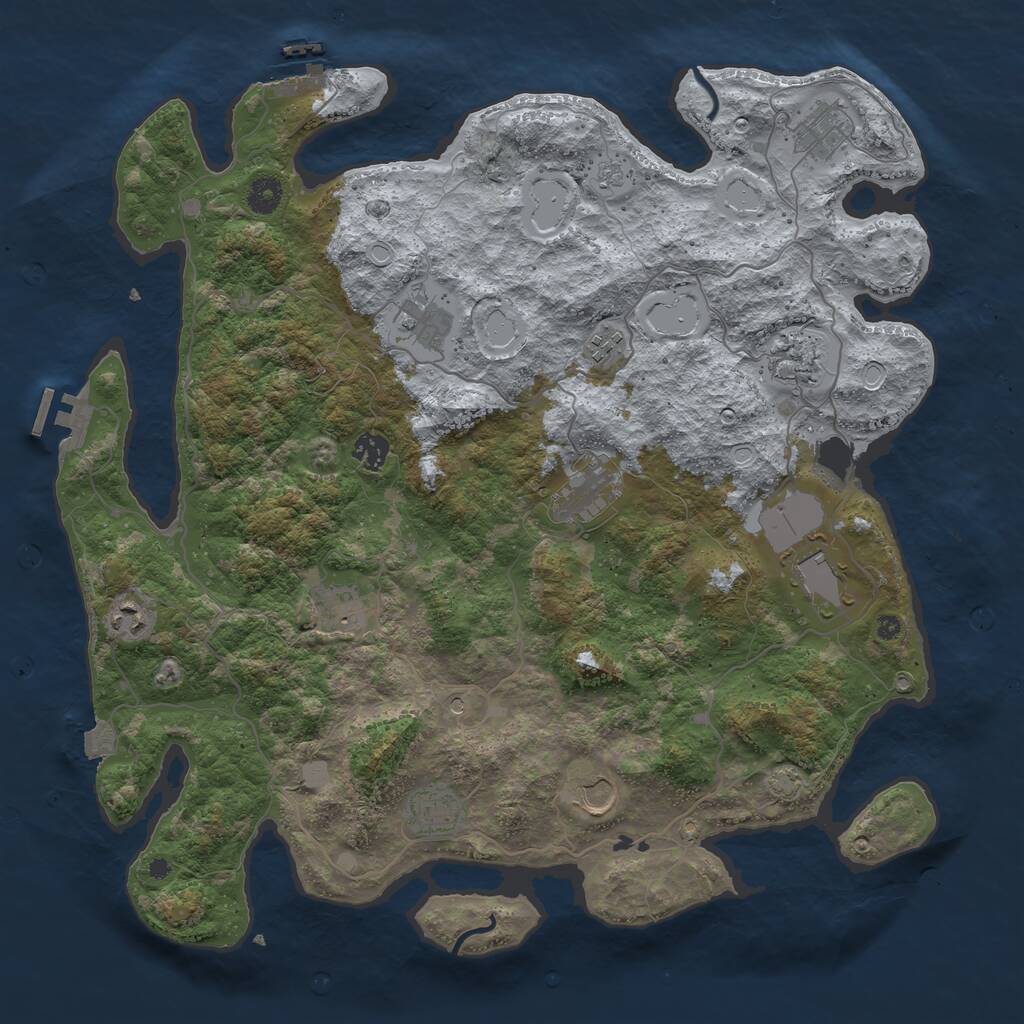 Rust Map: Procedural Map, Size: 4200, Seed: 636307636, 17 Monuments