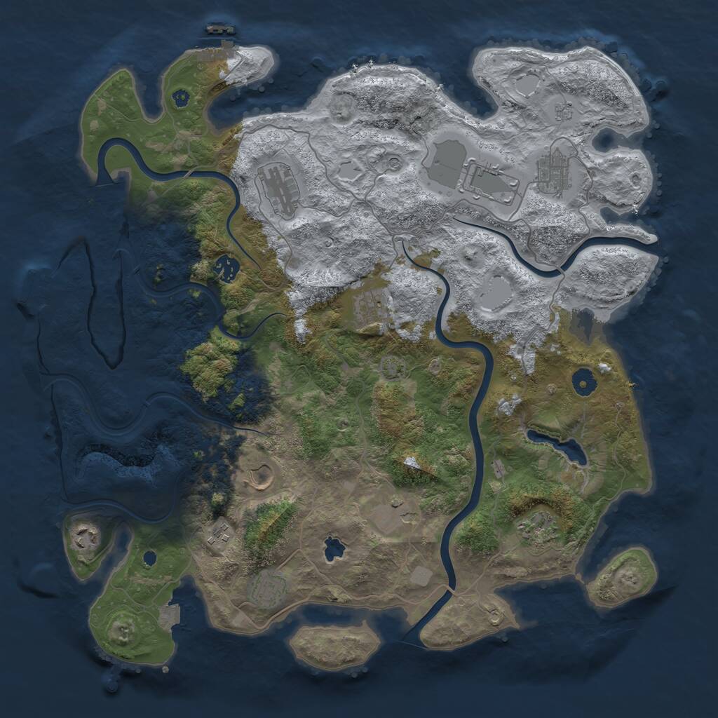 Rust Map: Procedural Map, Size: 4200, Seed: 636307636, 17 Monuments