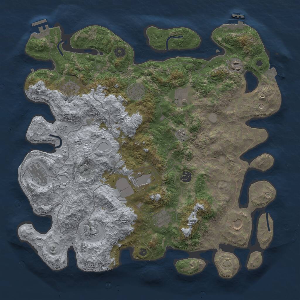 Rust Map: Procedural Map, Size: 4000, Seed: 750674603, 17 Monuments