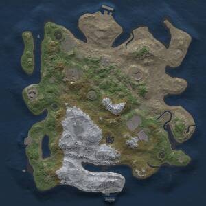 Thumbnail Rust Map: Procedural Map, Size: 3500, Seed: 1908654737, 14 Monuments