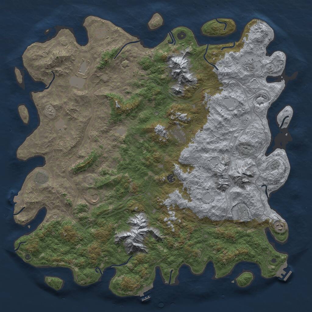 Rust Map: Procedural Map, Size: 5500, Seed: 84616, 17 Monuments