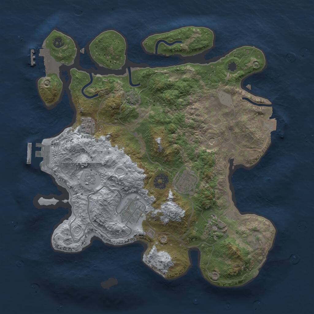 Rust Map: Procedural Map, Size: 3000, Seed: 1866572294, 10 Monuments