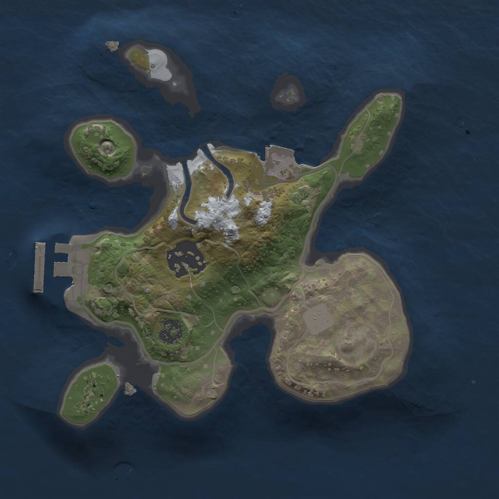 Rust Map: Procedural Map, Size: 2000, Seed: 10479, 3 Monuments