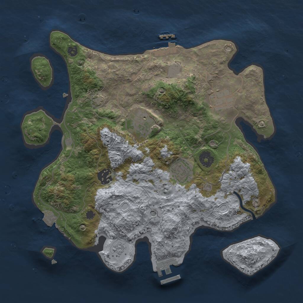 Rust Map: Procedural Map, Size: 3000, Seed: 780118231, 10 Monuments