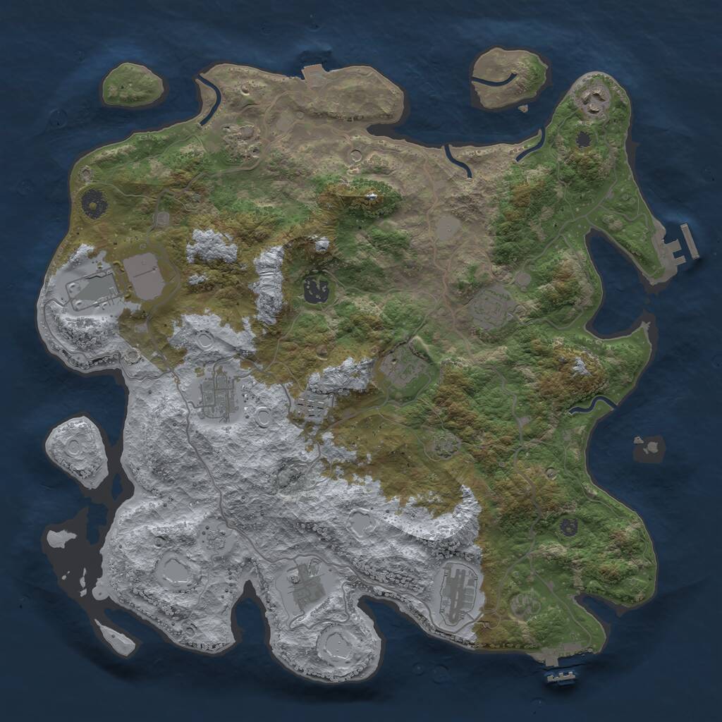 Rust Map: Procedural Map, Size: 4000, Seed: 1990498151, 16 Monuments