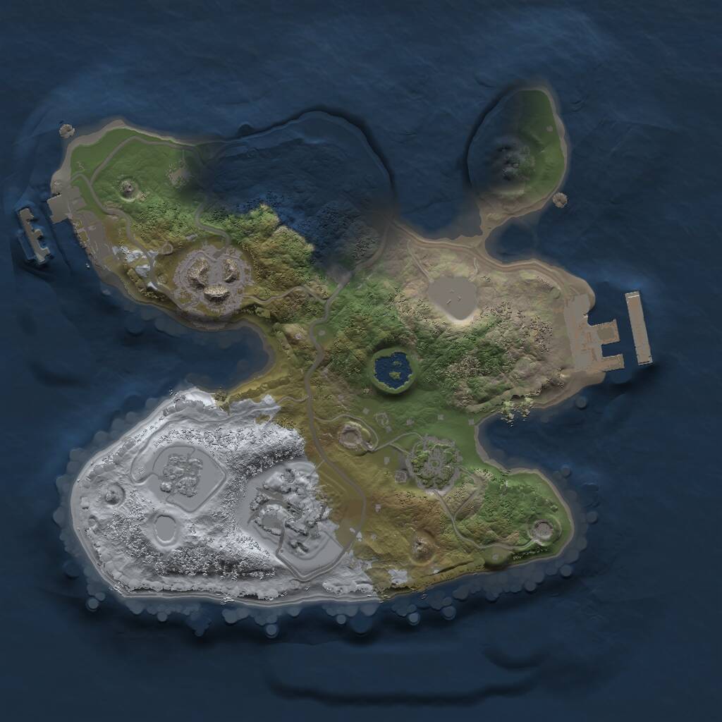 Rust Map: Procedural Map, Size: 2000, Seed: 1944760365, 7 Monuments