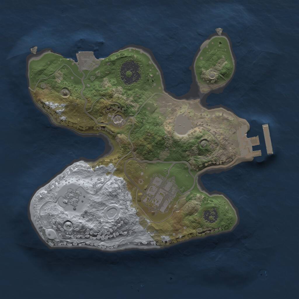 Rust Map: Procedural Map, Size: 2000, Seed: 1944760365, 5 Monuments