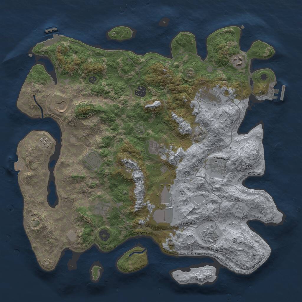 Rust Map: Procedural Map, Size: 4000, Seed: 1288142838, 17 Monuments