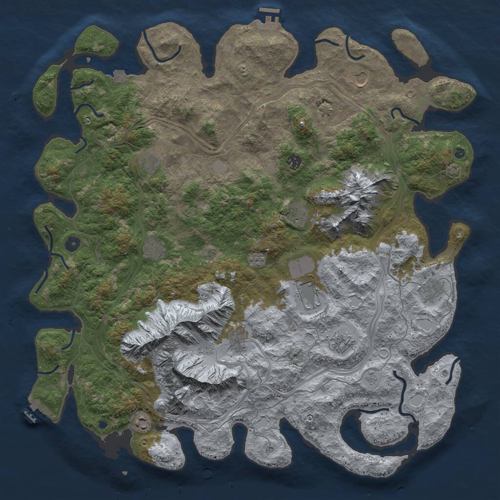 Rust Map: Procedural Map, Size: 5000, Seed: 93347021, 17 Monuments