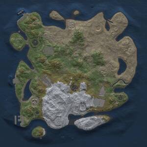 Thumbnail Rust Map: Procedural Map, Size: 3500, Seed: 290461423, 14 Monuments