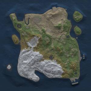 Thumbnail Rust Map: Procedural Map, Size: 3000, Seed: 657958540, 9 Monuments