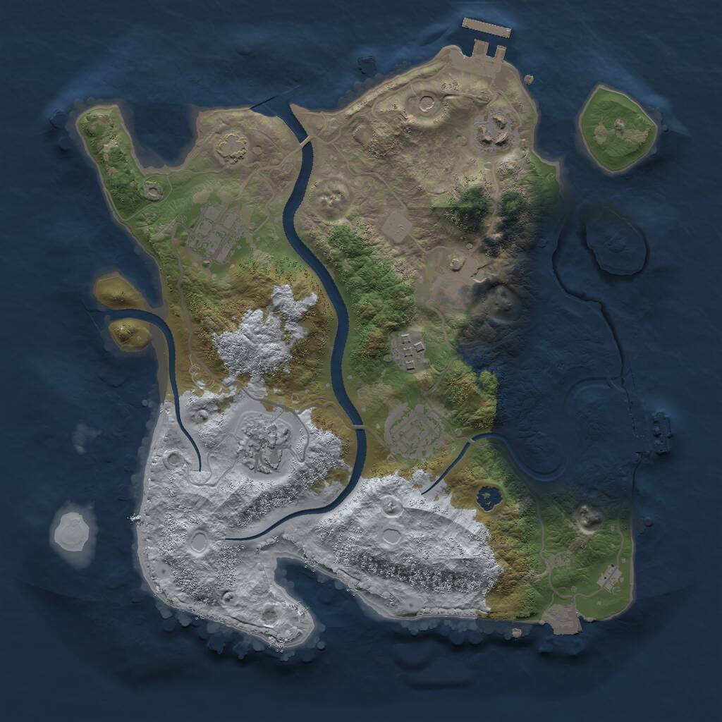 Rust Map: Procedural Map, Size: 3000, Seed: 657958540, 11 Monuments