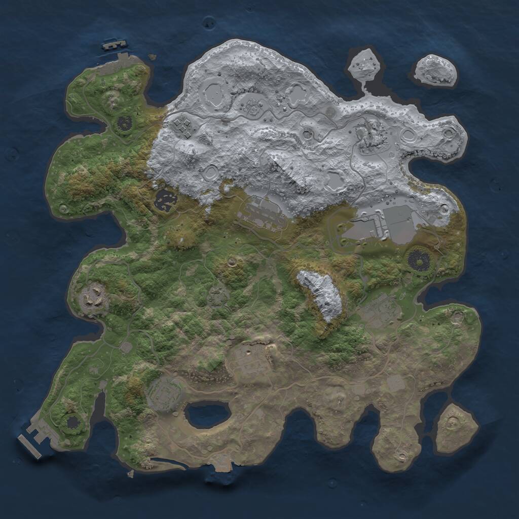 Rust Map: Procedural Map, Size: 3500, Seed: 481423098, 15 Monuments