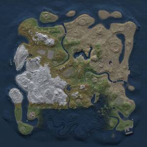 Thumbnail Rust Map: Procedural Map, Size: 4300, Seed: 86647, 16 Monuments