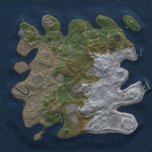 Thumbnail Rust Map: Procedural Map, Size: 3500, Seed: 381805425, 14 Monuments