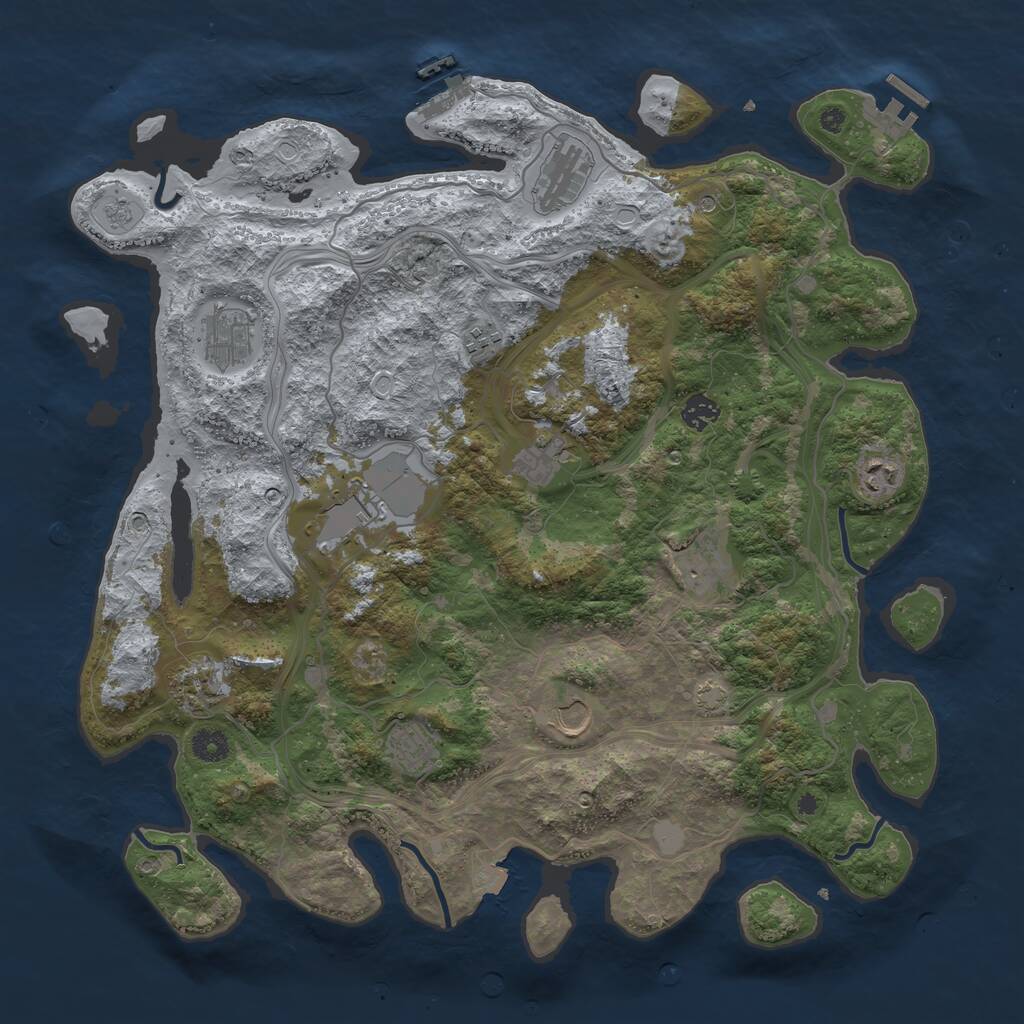 Rust Map: Procedural Map, Size: 4250, Seed: 100317698, 17 Monuments