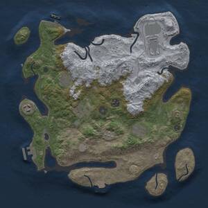 Thumbnail Rust Map: Procedural Map, Size: 3500, Seed: 1964469117, 14 Monuments