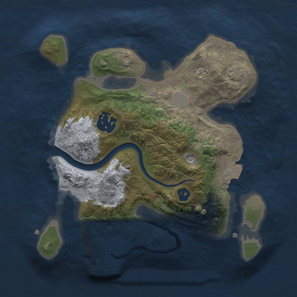 Rust Map: Procedural Map, Size: 2300, Seed: 769011866, 6 Monuments