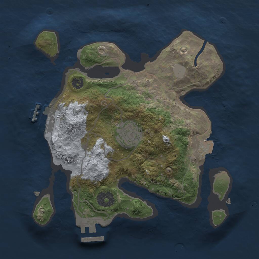 Rust Map: Procedural Map, Size: 2300, Seed: 769011866, 4 Monuments