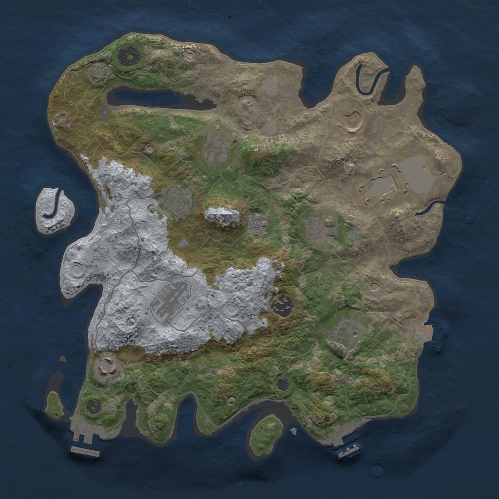 Rust Map: Procedural Map, Size: 3500, Seed: 1089597183, 16 Monuments