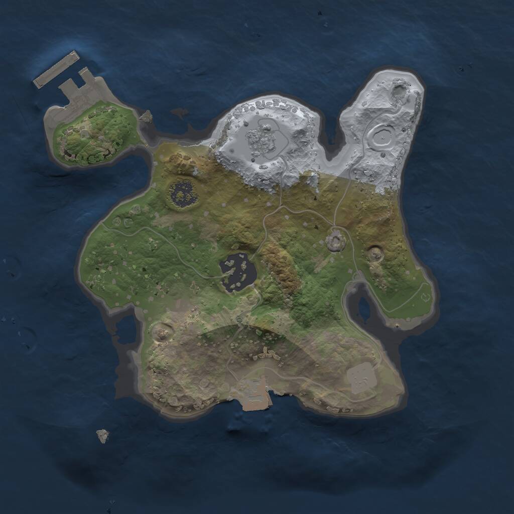 Rust Map: Procedural Map, Size: 2000, Seed: 1785145597, 4 Monuments