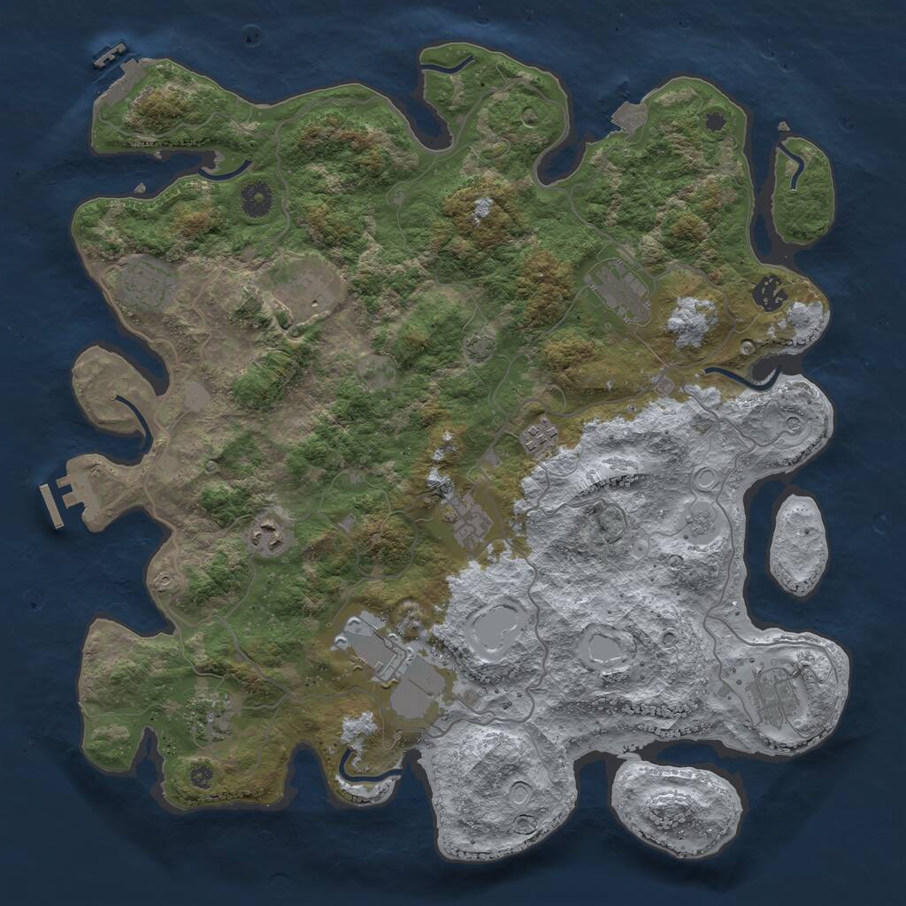 Rust Map: Procedural Map, Size: 4000, Seed: 79997064, 16 Monuments