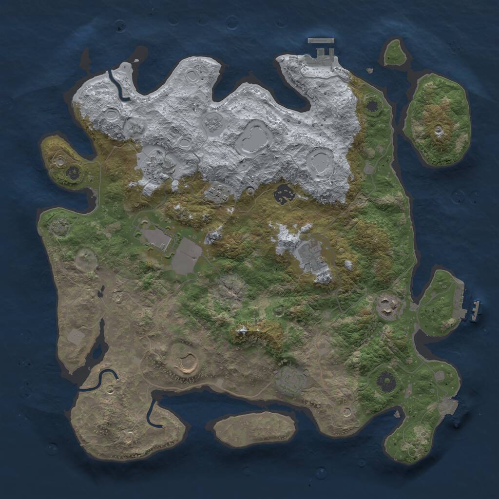 Rust Map: Procedural Map, Size: 3800, Seed: 5462547, 14 Monuments