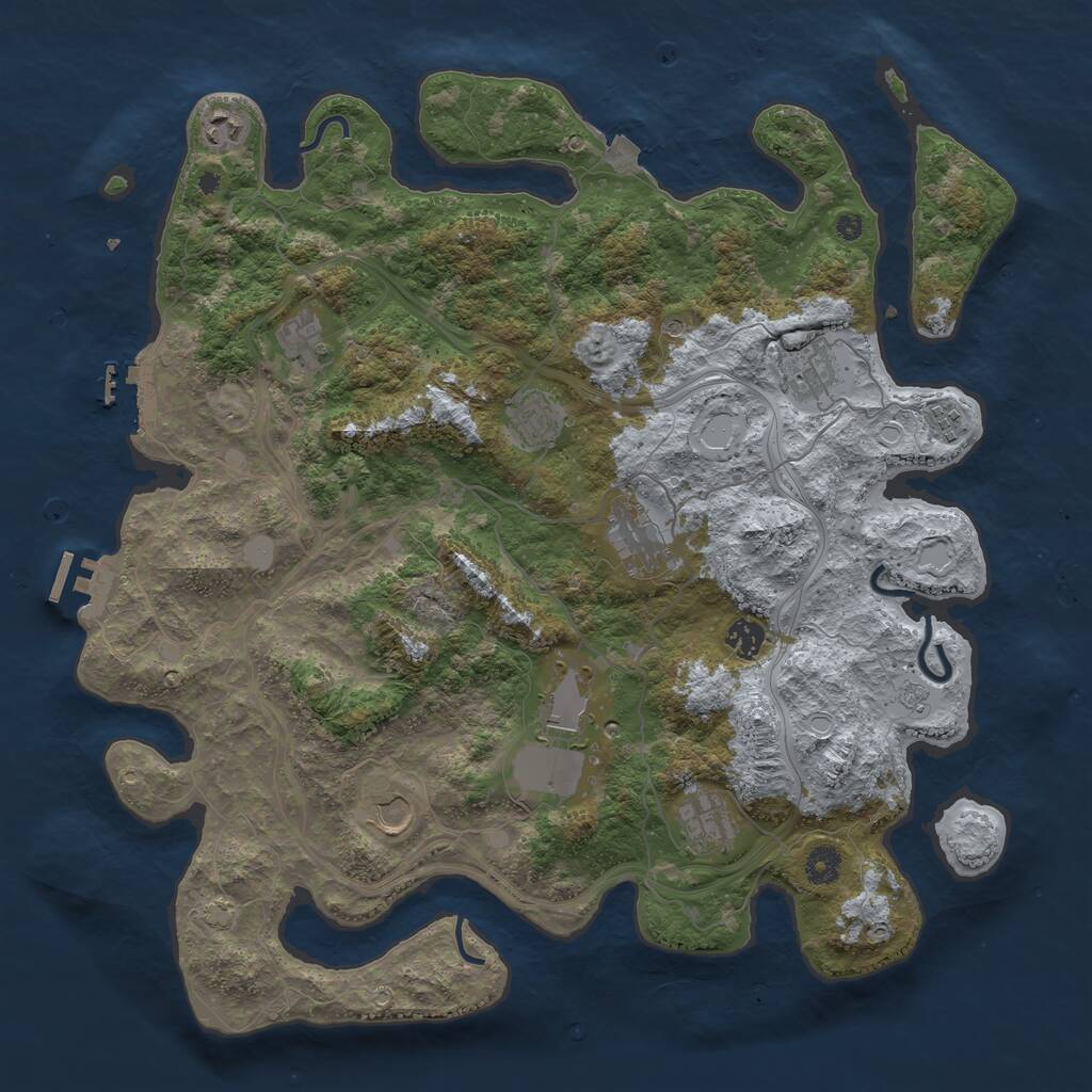 Rust Map: Procedural Map, Size: 4250, Seed: 483751086, 16 Monuments