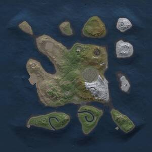 Thumbnail Rust Map: Procedural Map, Size: 2300, Seed: 1621286217, 3 Monuments