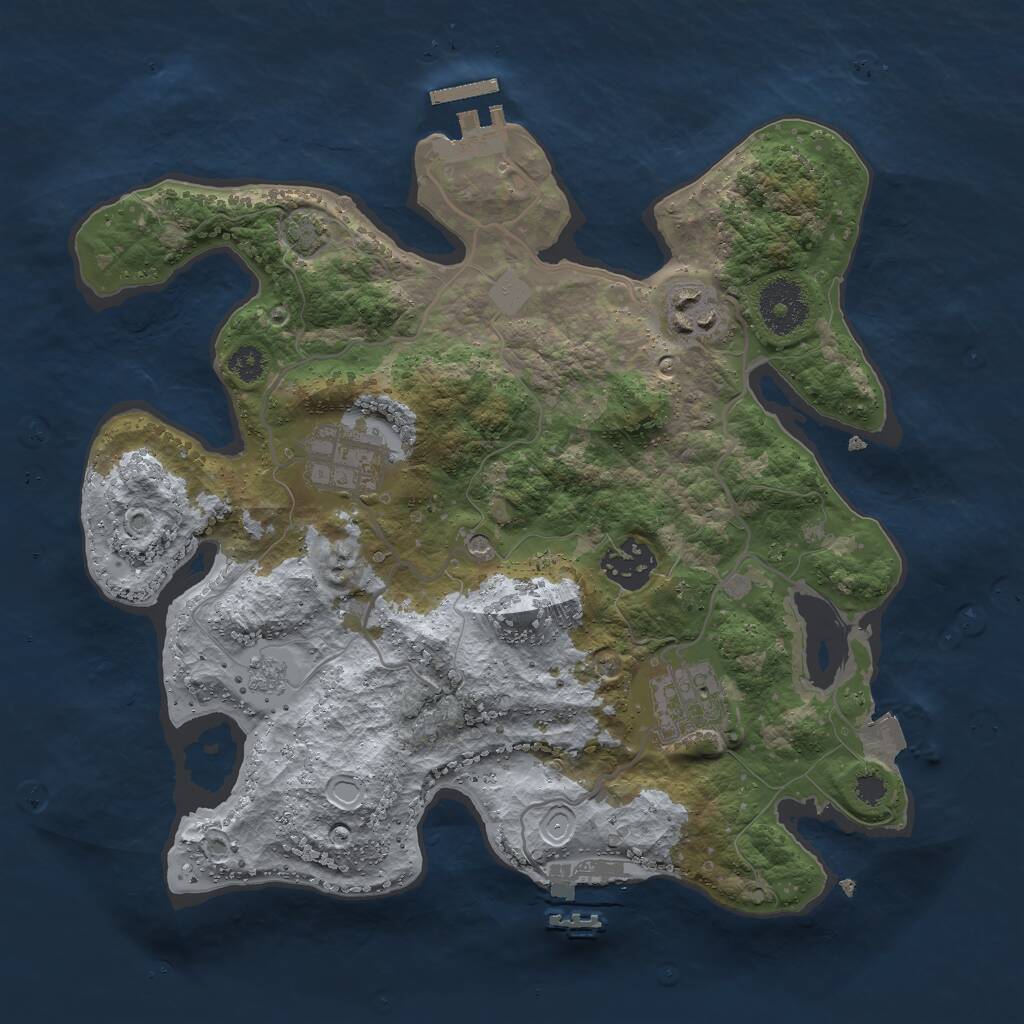 Rust Map: Procedural Map, Size: 3000, Seed: 1484410660, 10 Monuments