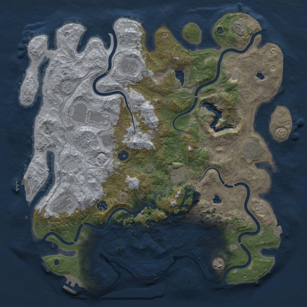 Rust Map: Procedural Map, Size: 4500, Seed: 69783453, 15 Monuments