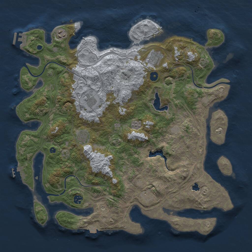 Rust Map: Procedural Map, Size: 4250, Seed: 261630093, 13 Monuments