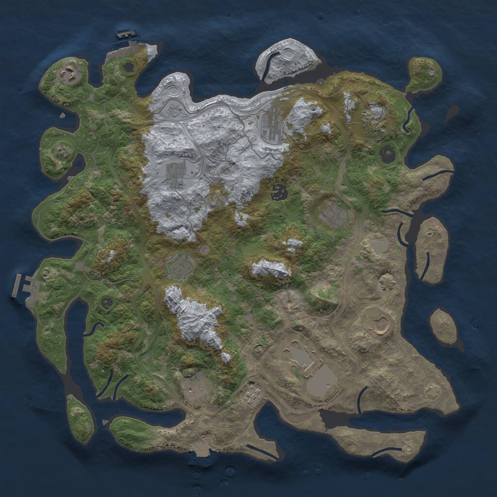 Rust Map: Procedural Map, Size: 4250, Seed: 261630093, 17 Monuments