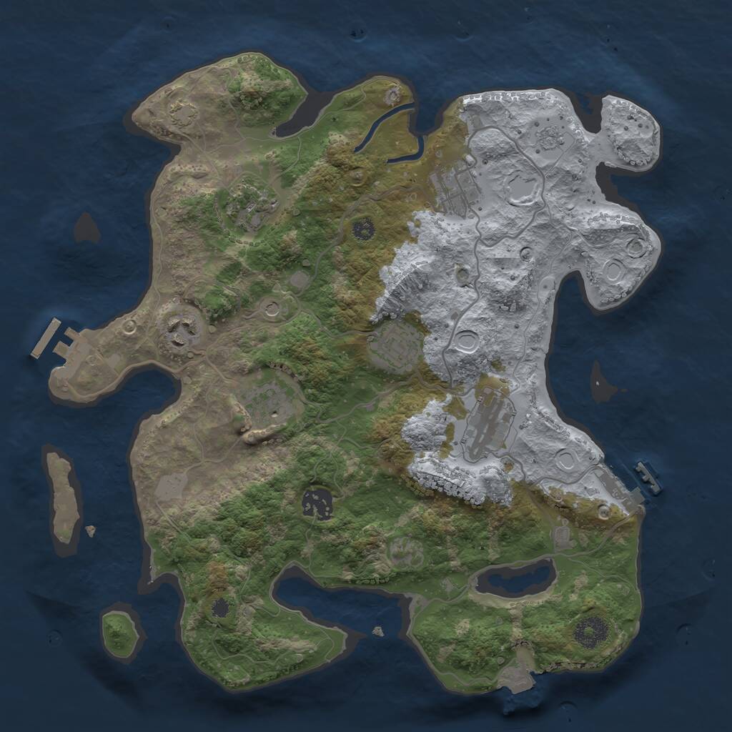 Rust Map: Procedural Map, Size: 3333, Seed: 68, 13 Monuments