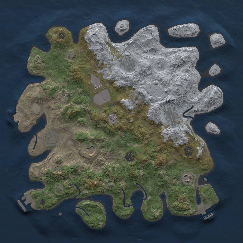 Rust Map: Procedural Map, Size: 3700, Seed: 58445705, 15 Monuments