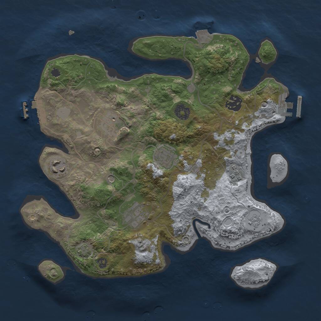 Rust Map: Procedural Map, Size: 3000, Seed: 154172942, 12 Monuments