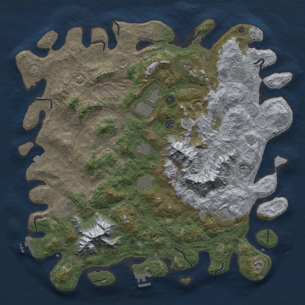 Rust Map: Procedural Map, Size: 5000, Seed: 744287673, 17 Monuments