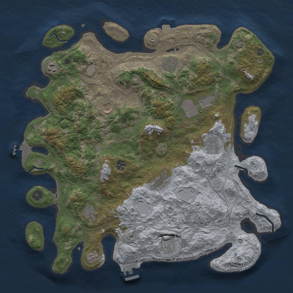 Rust Map: Procedural Map, Size: 4250, Seed: 2037315453, 16 Monuments