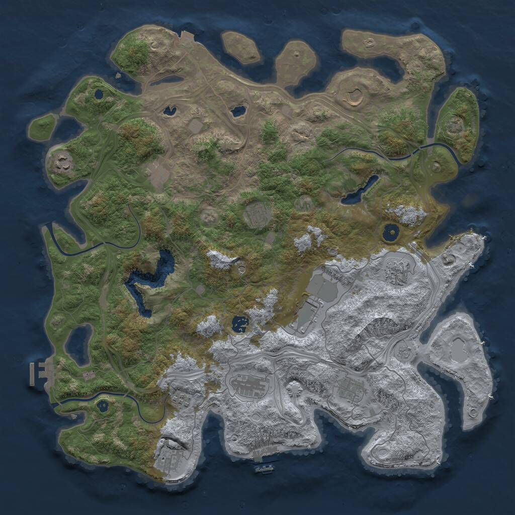 Rust Map: Procedural Map, Size: 4500, Seed: 1679346, 17 Monuments